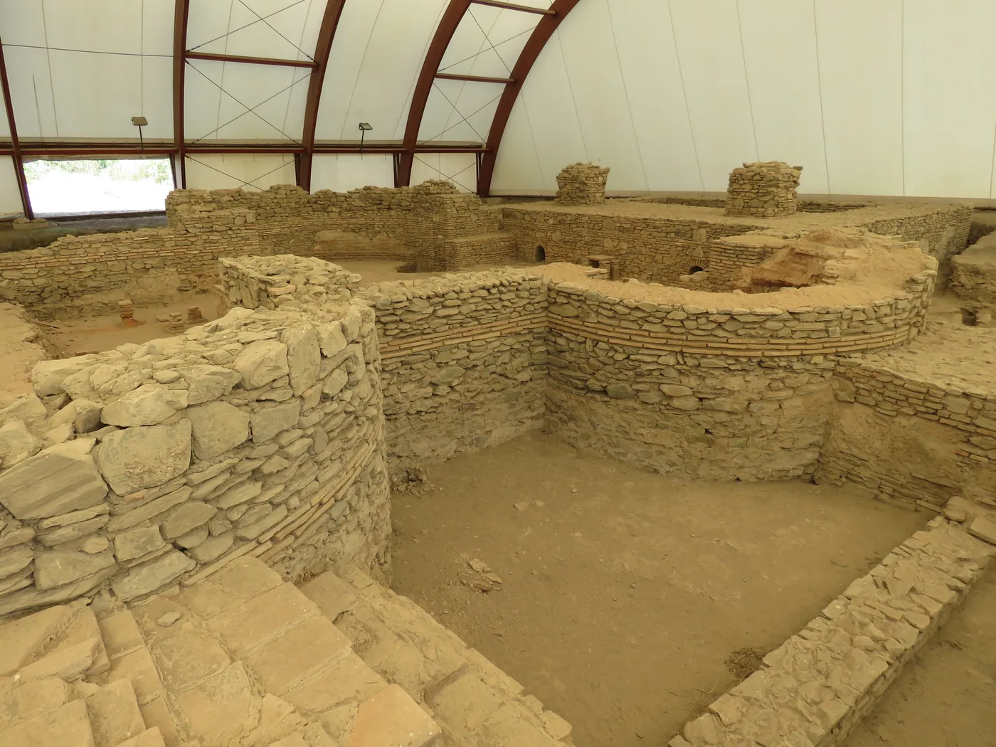 The ruins of the Roman imperial baths (thermae) at Viminacium